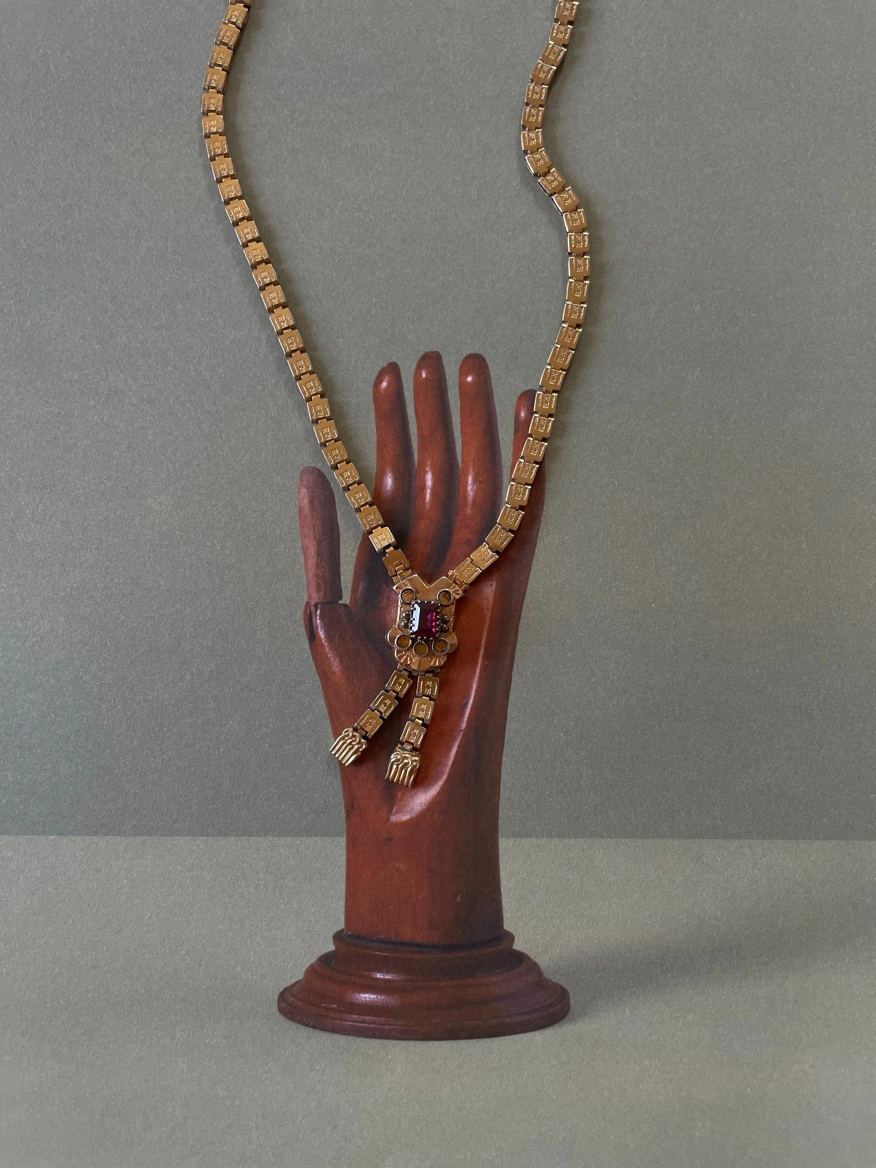 Victorian Chased Book Chain Necklace