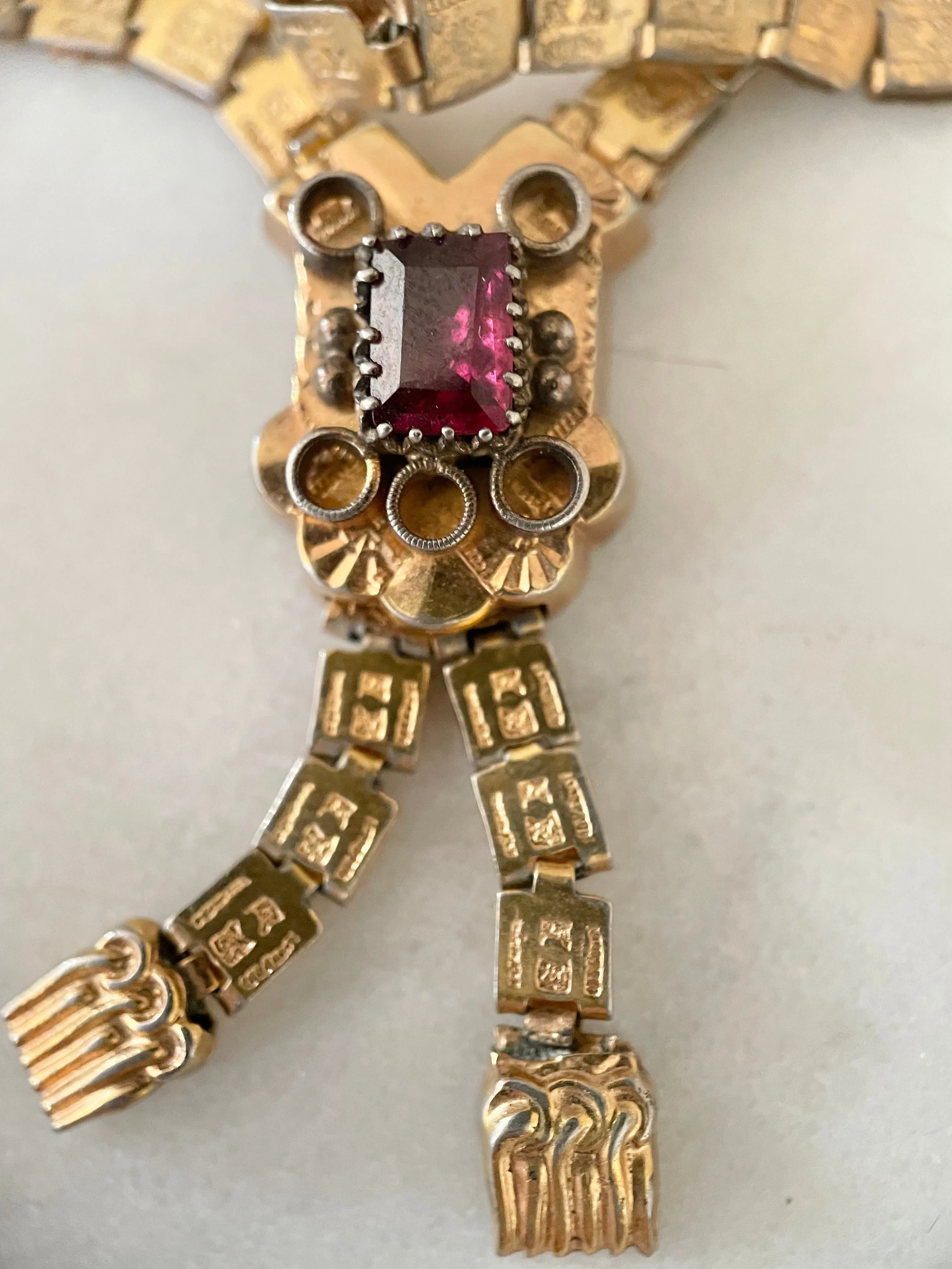 Victorian Chased Book Chain Necklace