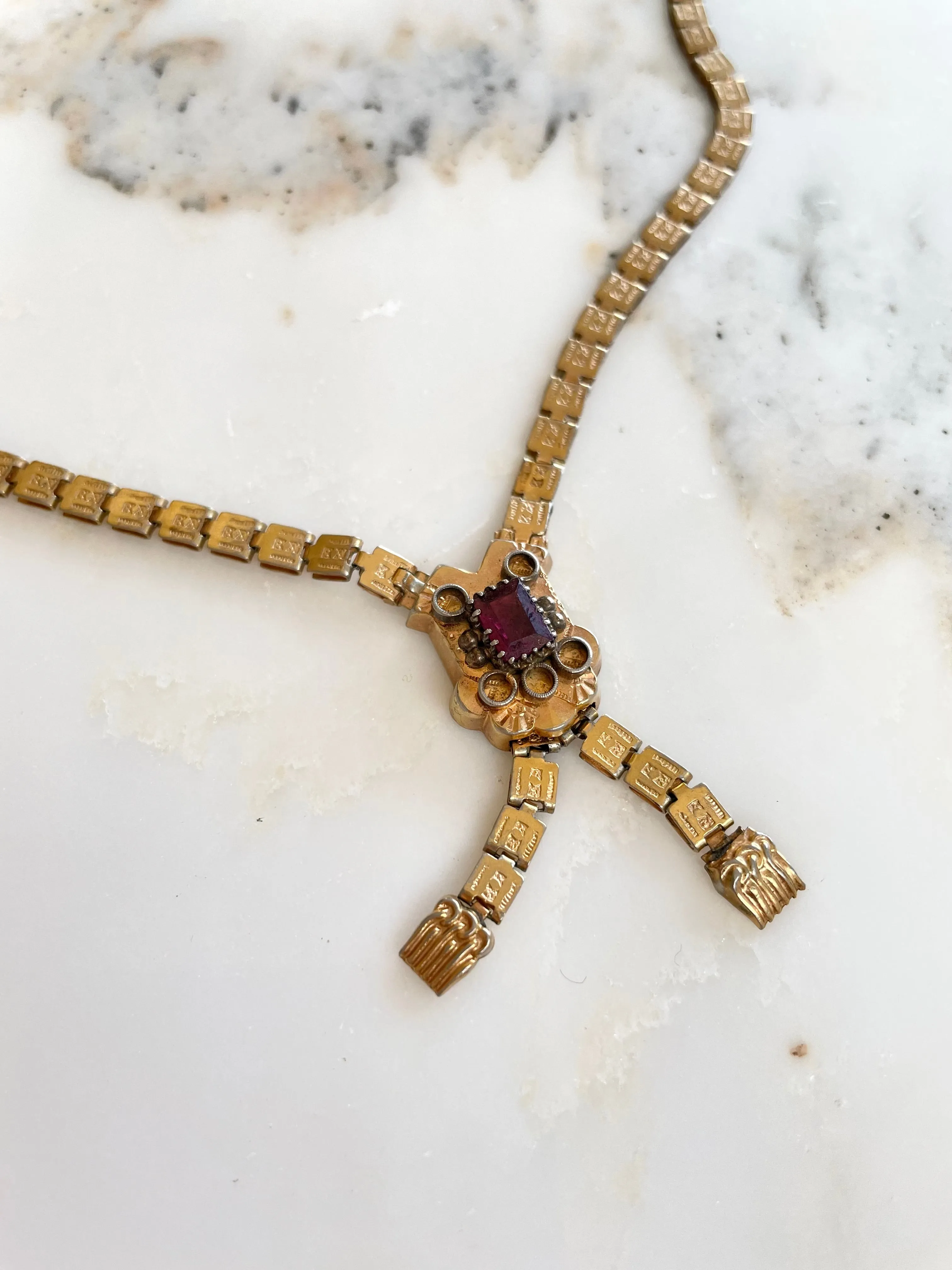 Victorian Chased Book Chain Necklace