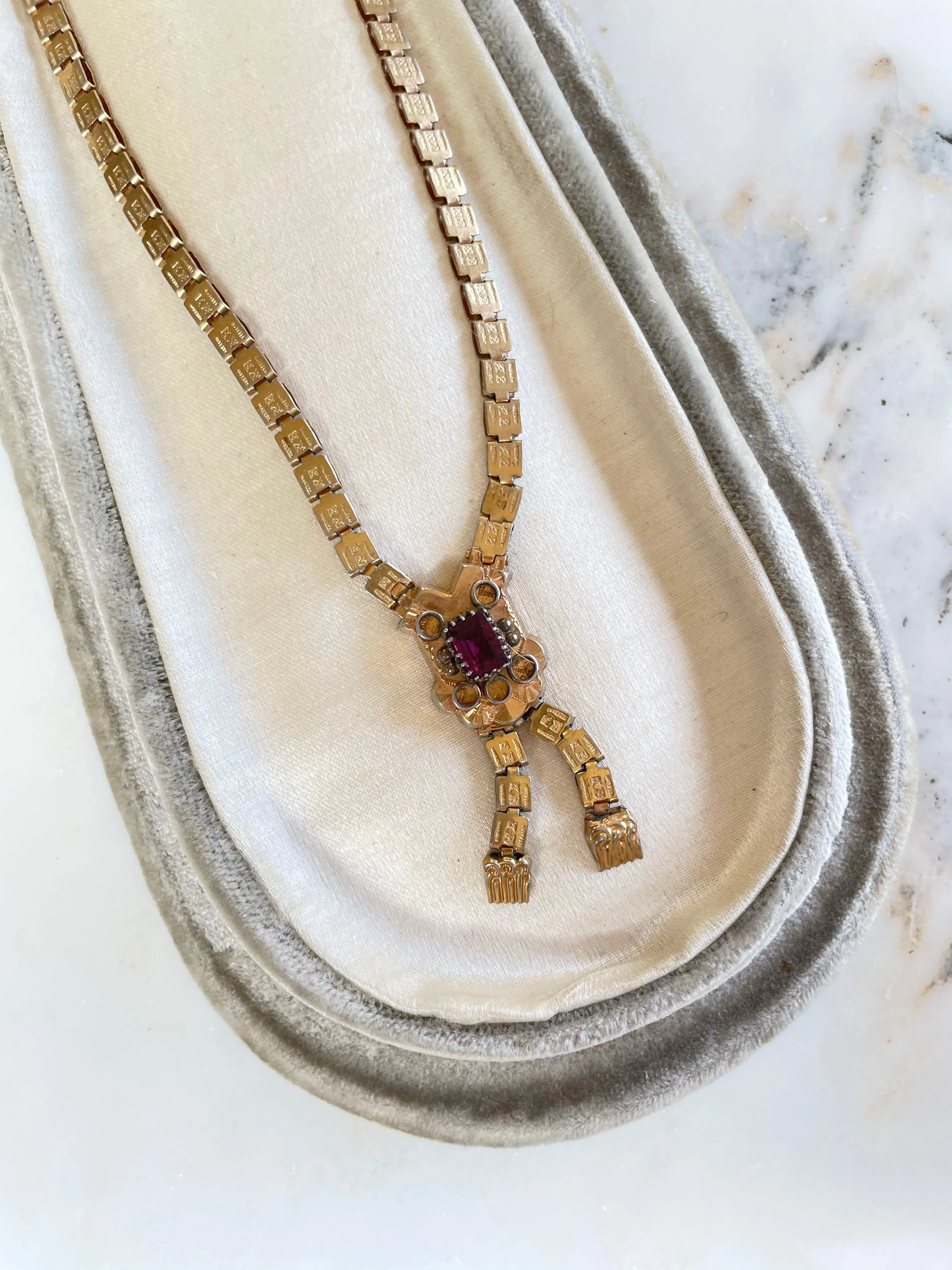 Victorian Chased Book Chain Necklace