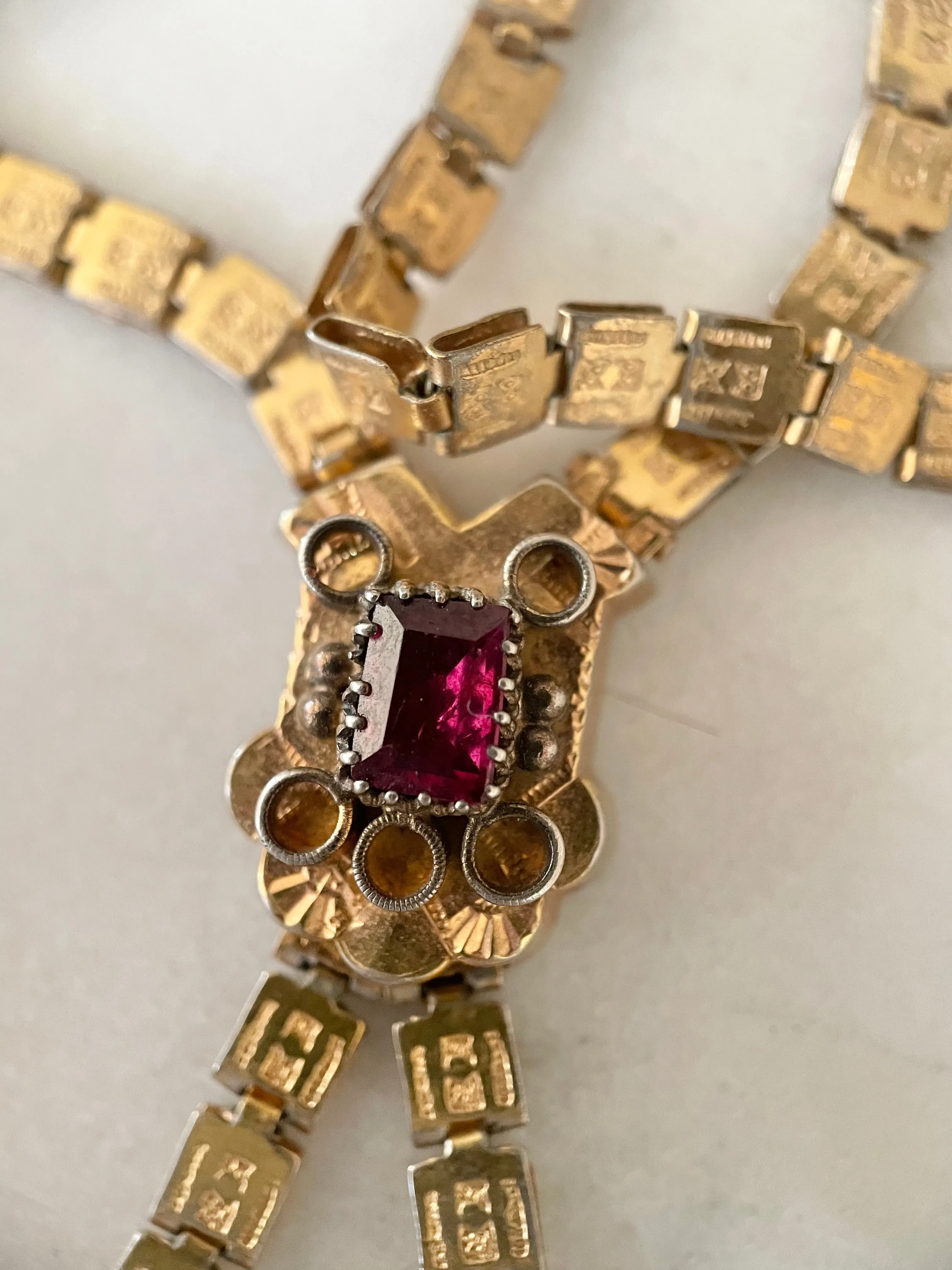 Victorian Chased Book Chain Necklace