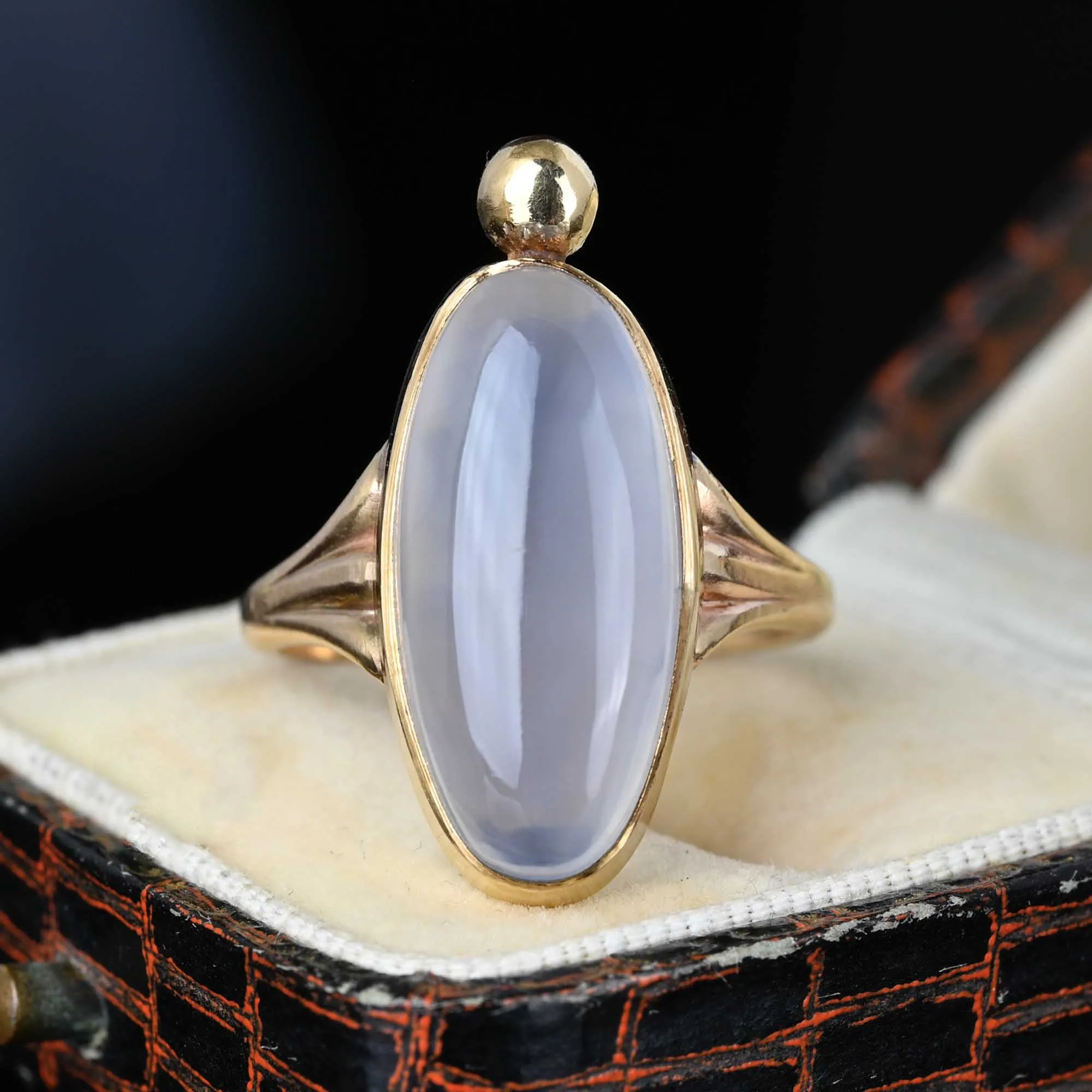 Vintage Gold Large 7 CTW Cabochon Moonstone Ring