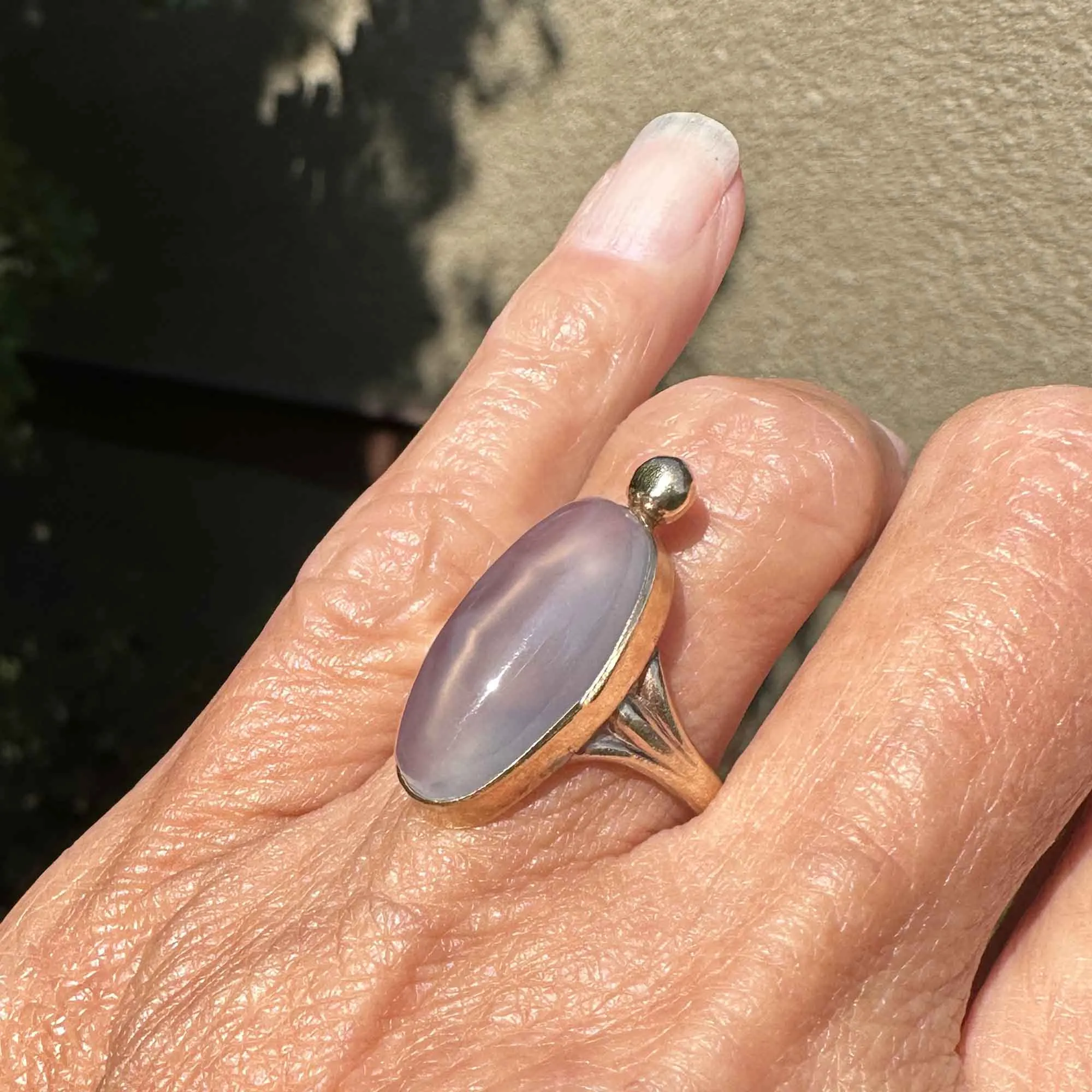 Vintage Gold Large 7 CTW Cabochon Moonstone Ring