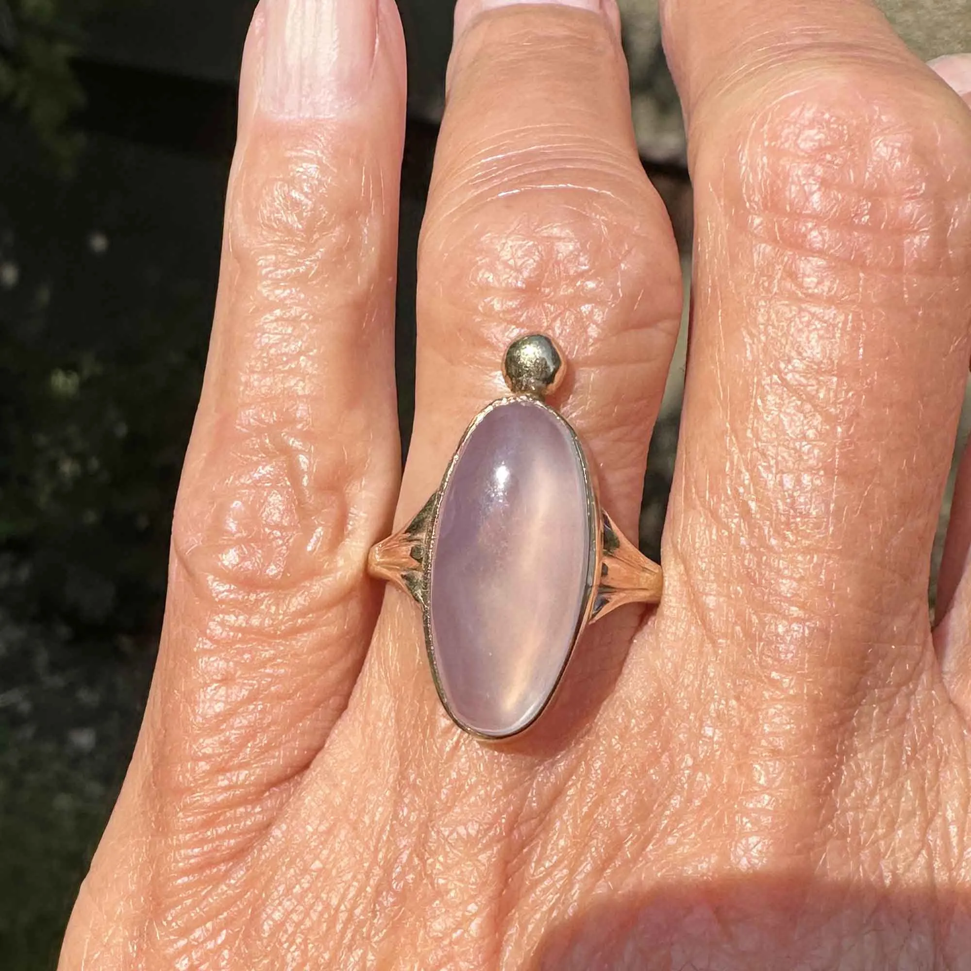 Vintage Gold Large 7 CTW Cabochon Moonstone Ring