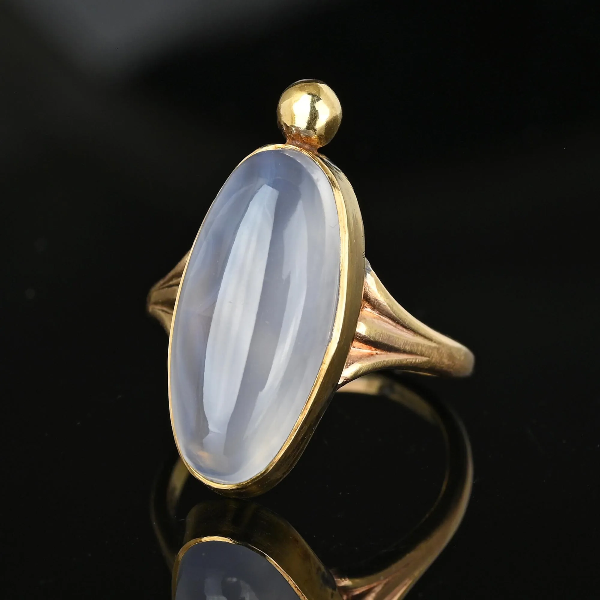 Vintage Gold Large 7 CTW Cabochon Moonstone Ring