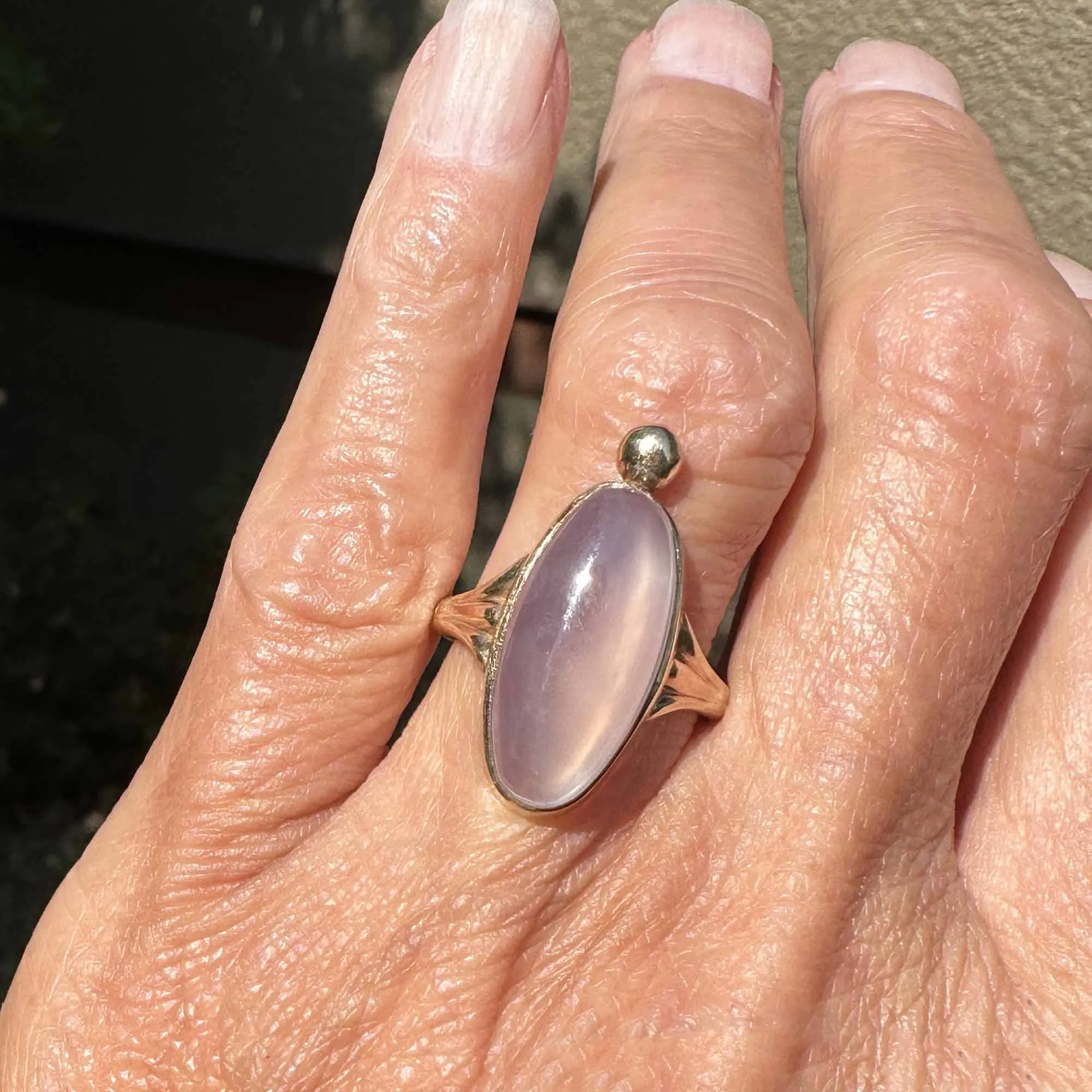 Vintage Gold Large 7 CTW Cabochon Moonstone Ring