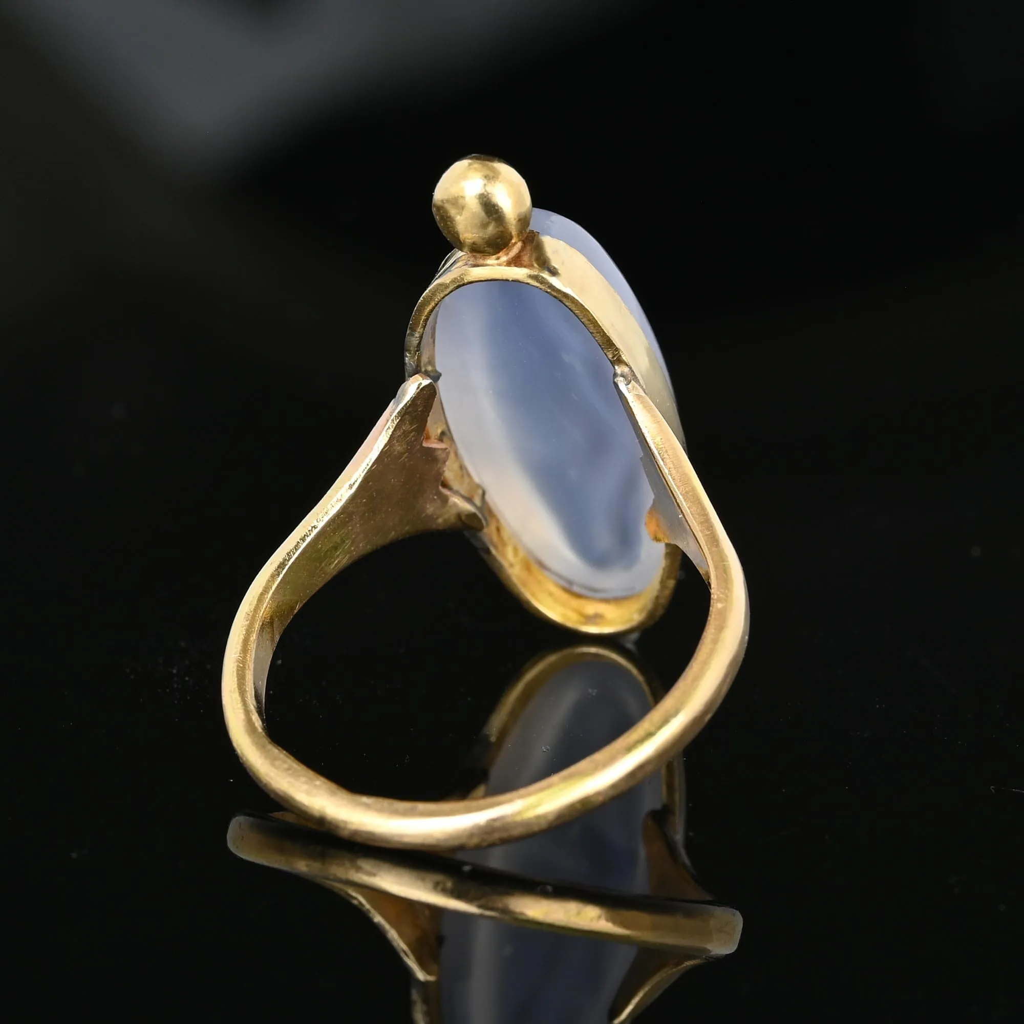 Vintage Gold Large 7 CTW Cabochon Moonstone Ring