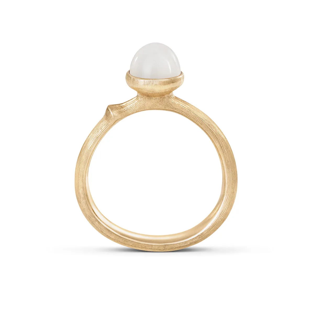 White Moonstone Lotus Ring