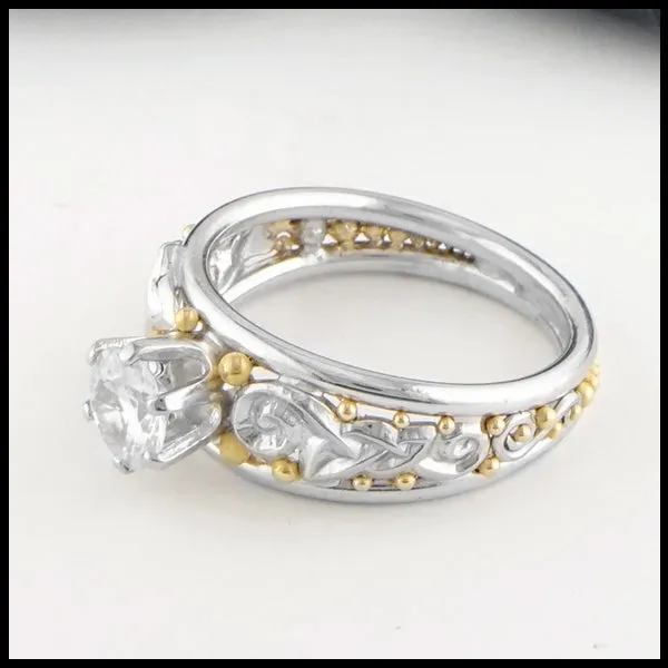 White Sapphire Custom Knot Ring