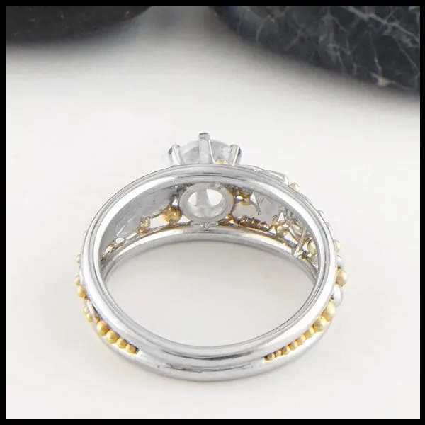 White Sapphire Custom Knot Ring