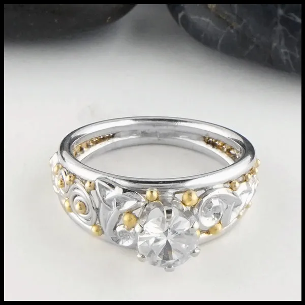 White Sapphire Custom Knot Ring